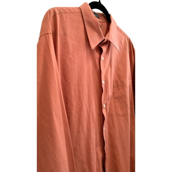 Covington Mens Button-Up Shirt 18-18.5 34/35 Big Tall Fit Orange Long Sleeve - Picture 3 of 7